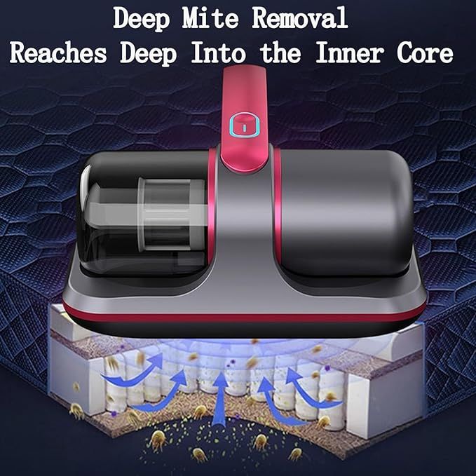 UV-C mattress vacuum cleaner with HEPA filter for removing dust mites and allergens.