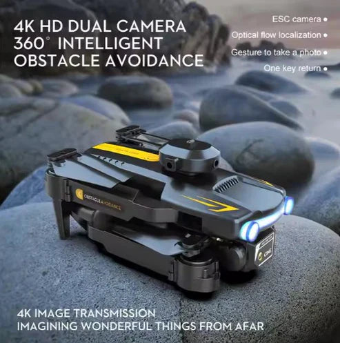 Dual 4K foldable drone with WiFi FPV and altitude hold