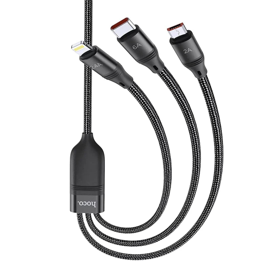Hoco U104 3-in-1 Universal Charging Cable