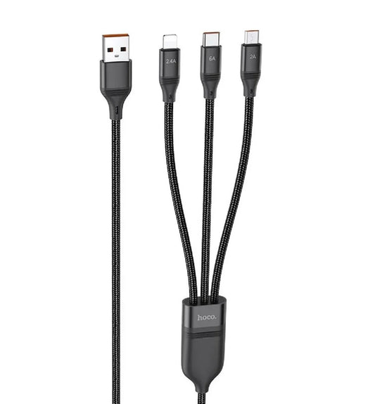 Hoco U104 3-in-1 Universal Charging Cable