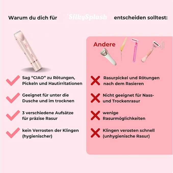 Silky Splash Vamaro 2-in-1 Women’s Electric Shaver, Waterproof.