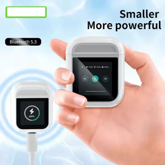 Smart LED Display Earbuds – Wireless TWS Bluetooth 5.2 Earbuds with Noise Reduction