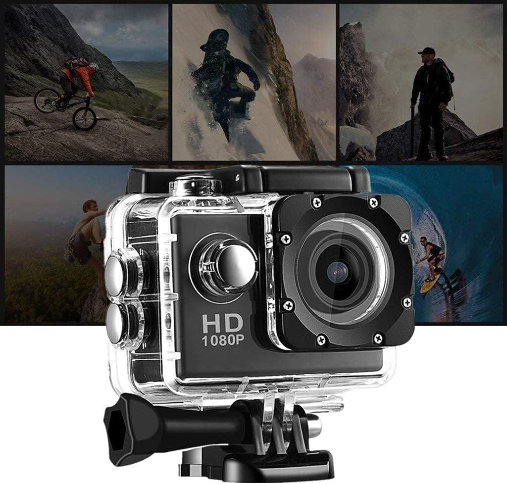 Action camera Full HD 1080p with WiFi, waterproof up to 30m for sports and underwater use.