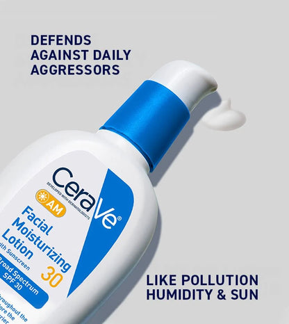 CeraVe AM Facial Moisturizing Lotion SPF 30 – Broad Spectrum Sunscreen.