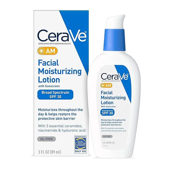 CeraVe AM Facial Moisturizing Lotion SPF 30 – Broad Spectrum Sunscreen.