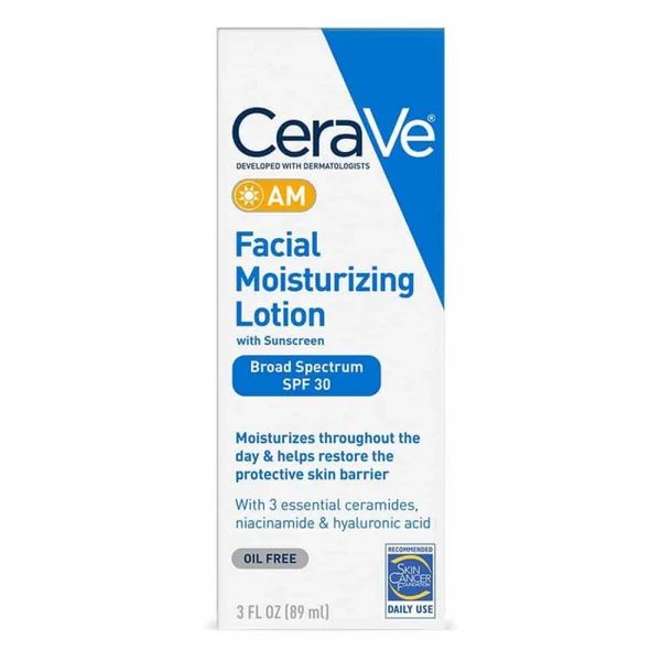 CeraVe AM Facial Moisturizing Lotion SPF 30 – Broad Spectrum Sunscreen.