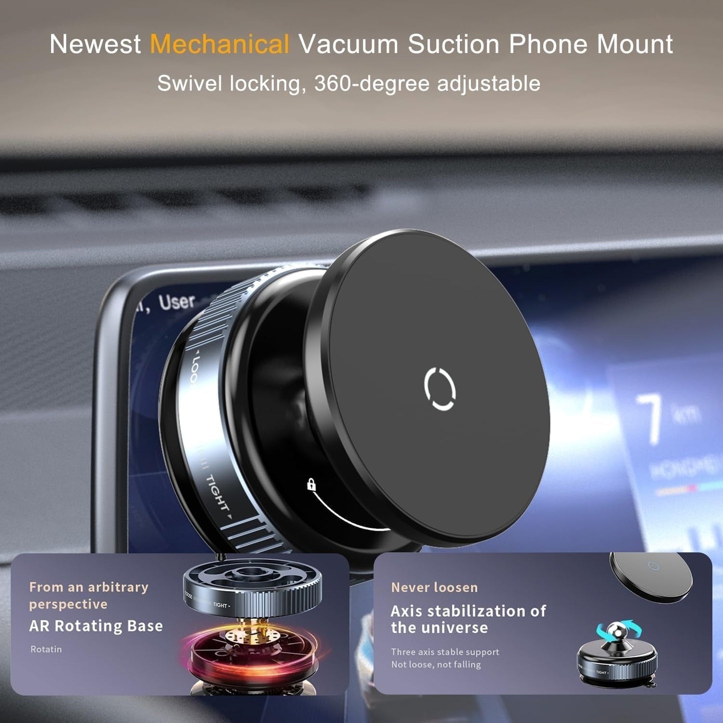 Magnetic Vaccum Car Phone Holder